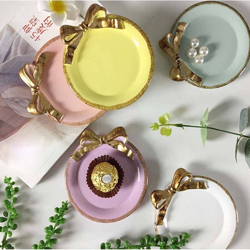Nis retro hars opberglade snoepkleurige sieraden strik ketting dessert opbergbord thuiskantoor desktop decoratie mini lade