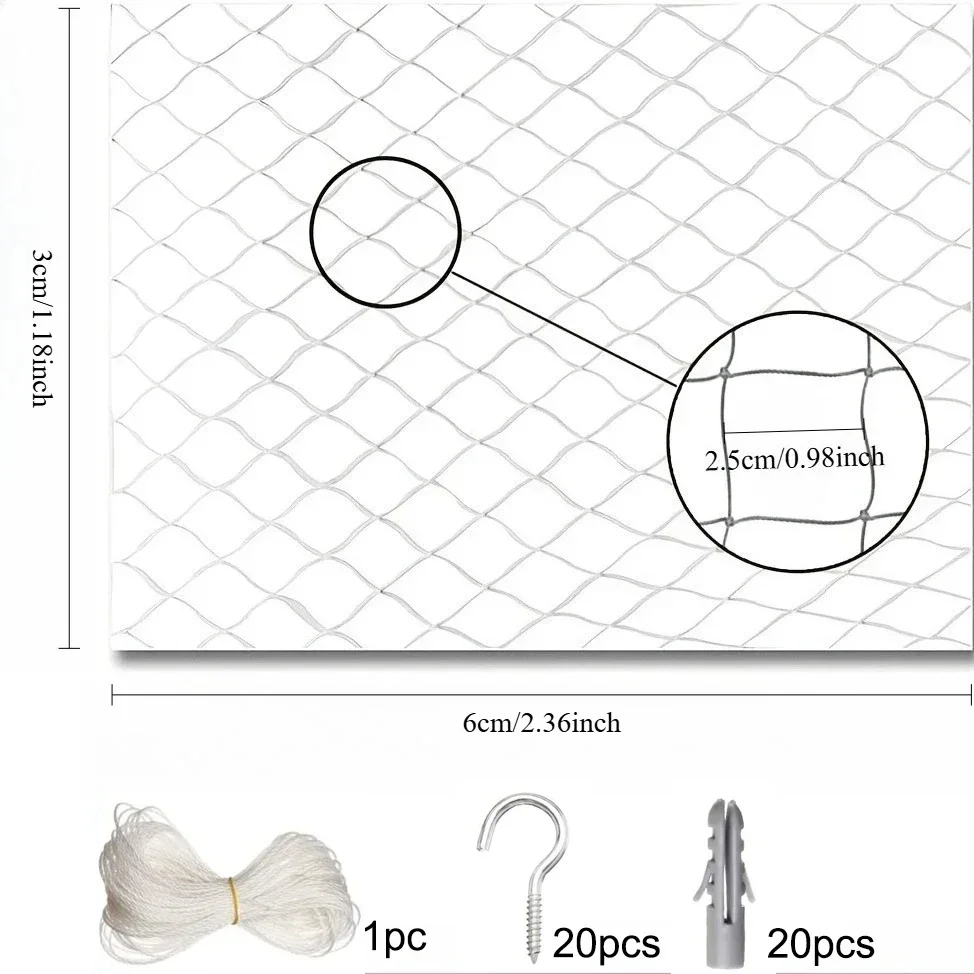 1 kattenet til altaner for at forhindre katte i at flygte, med monteringsbeslag, til indendørs og udendørs vinduer: Sort