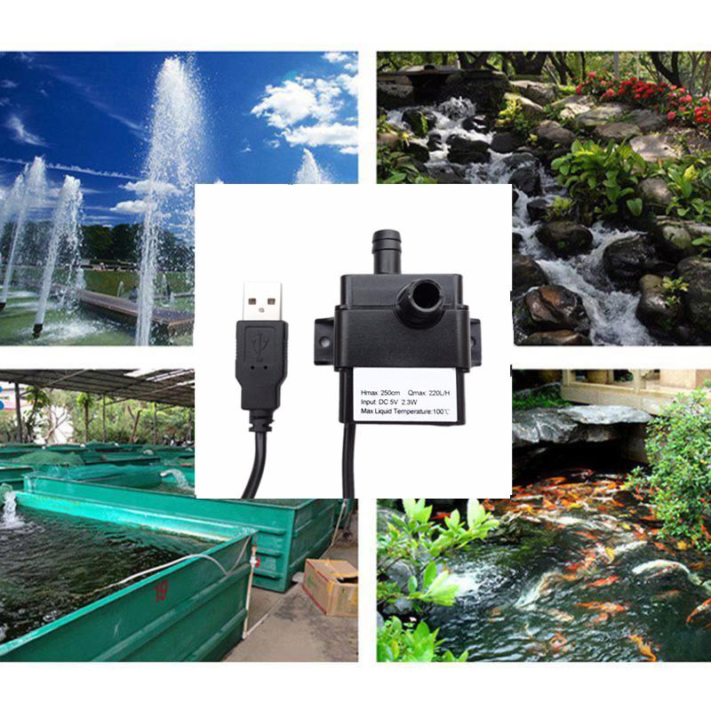 MeterMall Mini Brushless USB Water Pump DC5V 2.3W Submersible Fountain Aquarium Circulating