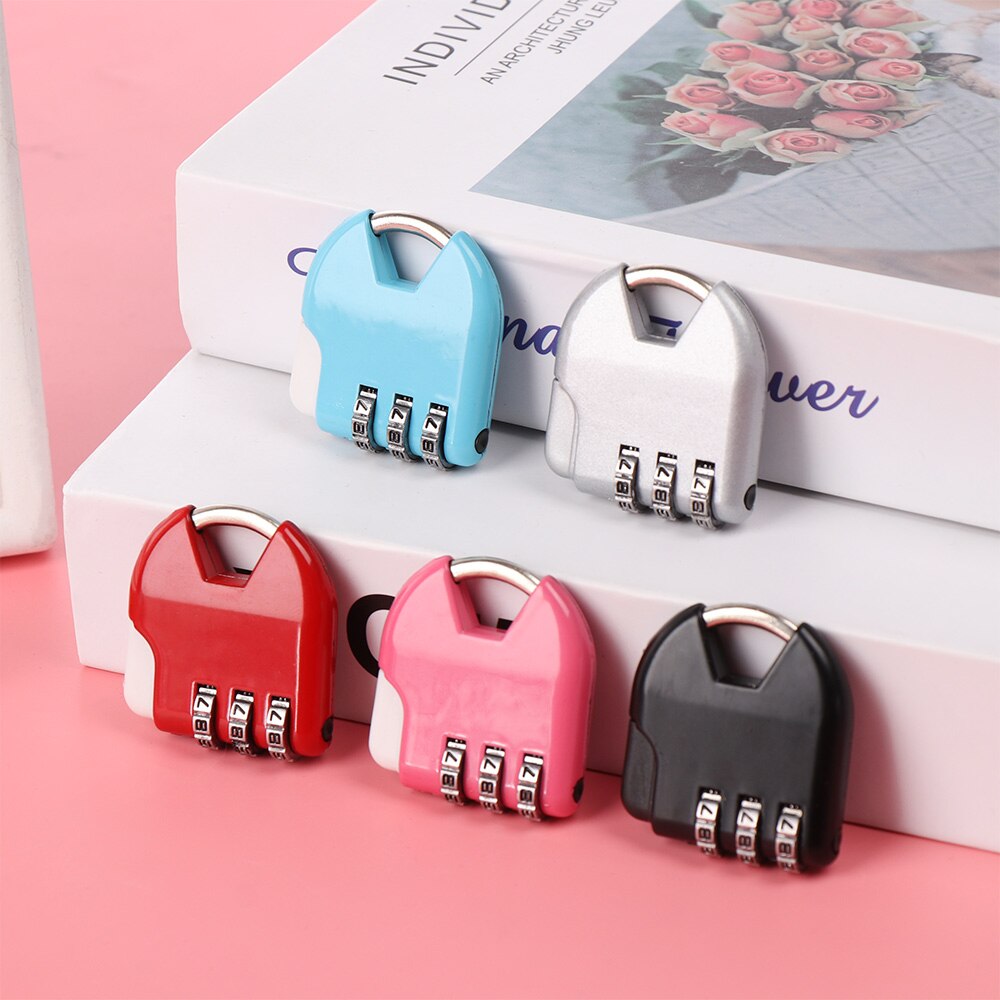 1Pc Mini 3 Dial Digit Number Code Password Lock Combination Code Travel Suitcase Luggage Diary Protector Metal Safe Lock