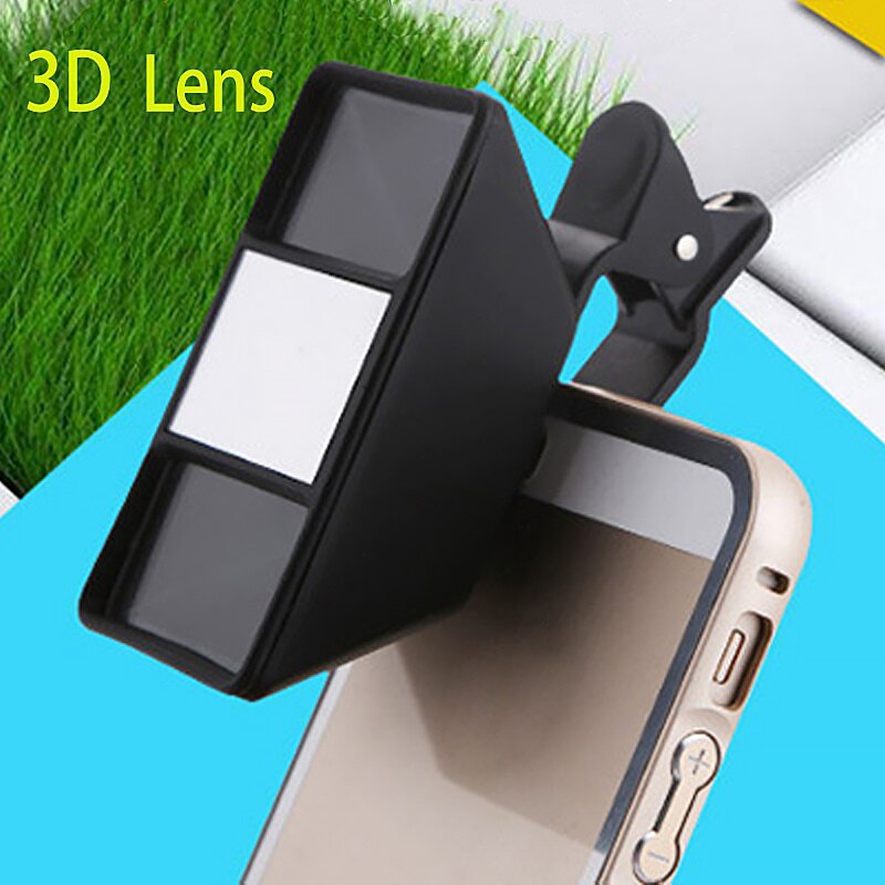 3d- effect mobiele telefoon lens zelfontspanner vr en videocamera stereo fotolens met clip voor iphone huawei tablet 3d lens mini
