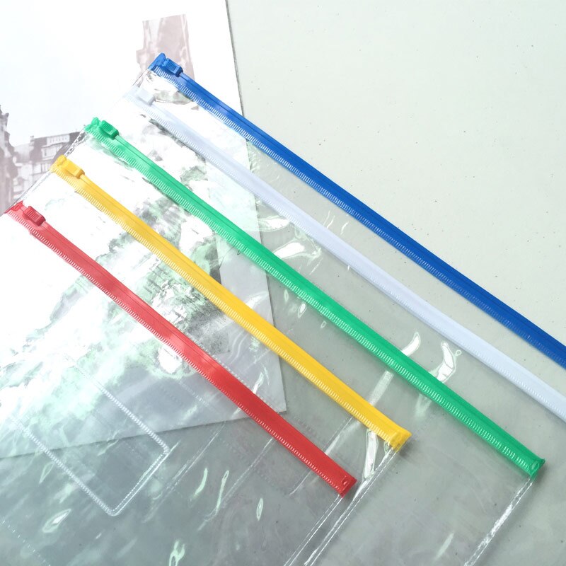 10pcs/lot A4/A5/A6/B4/B5 Transparent Zipper File Thickening Protective Document Bag Stationery Office Supplies