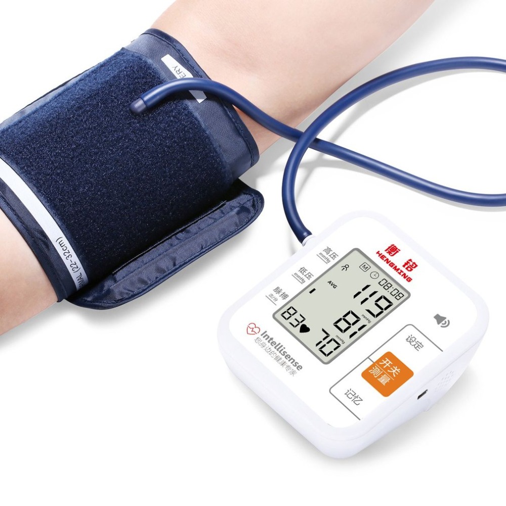 Digital Arm Voice Blood Pressure Monitor Electronic Blood Pressure Heart Beat Meter Machine Tonometer for Measuring Automatic