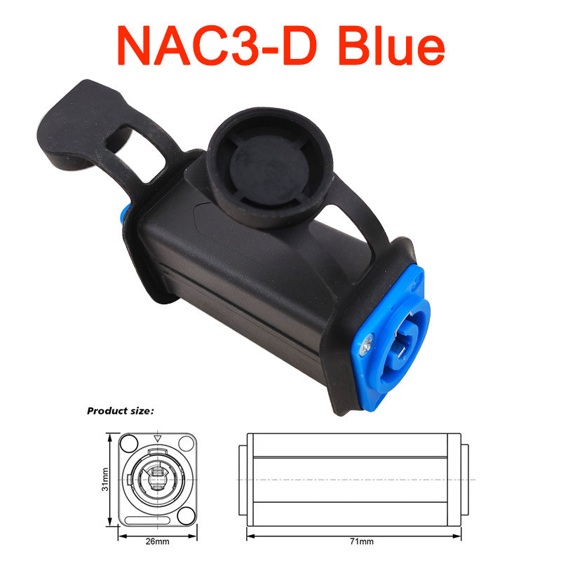 1pc LED PowerCon AC Coupler Adapter Extender connector Speakon Panel mount straight adapter Blue White: Red