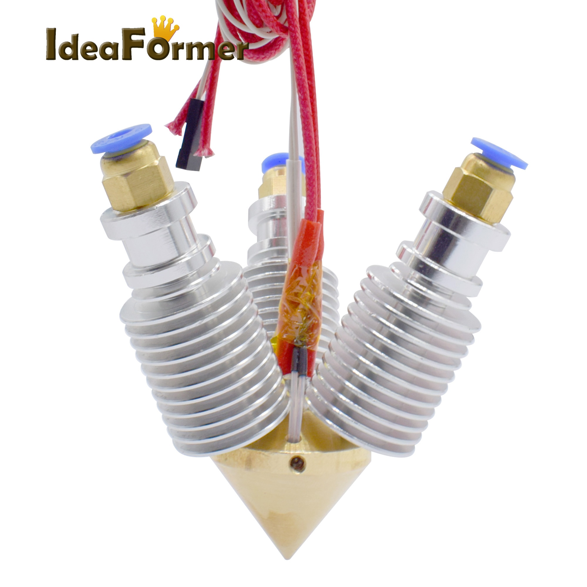 3 in 1 out Brass Diamond 0.4mm 1.75mm Nozzle Extruder Multi V6 12V/24V Bowden Extrusion Remote Hotend 3D Printer Parts