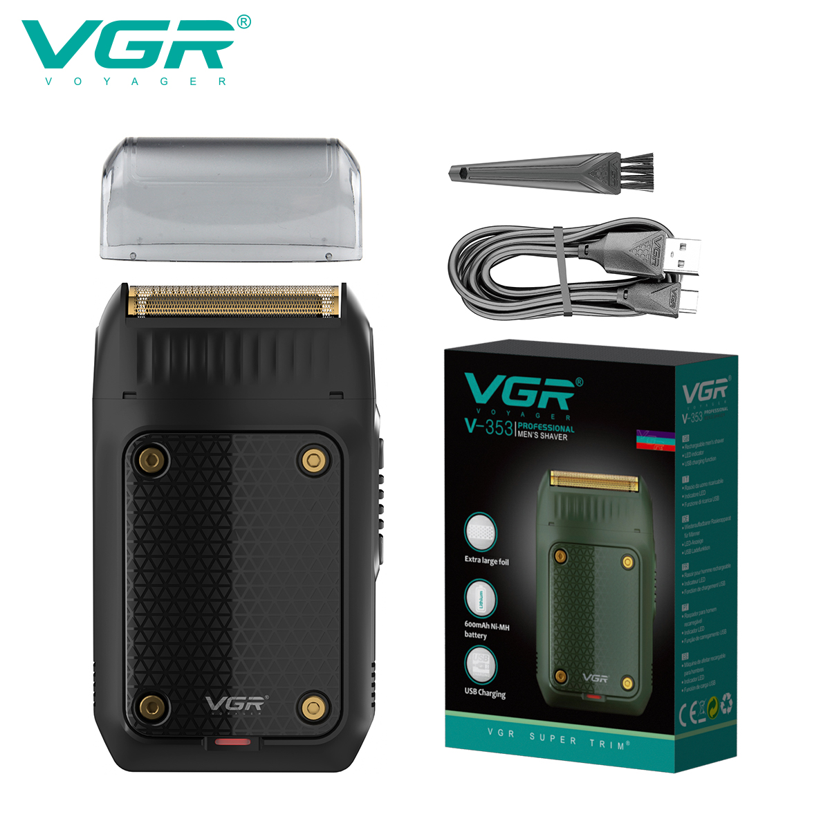 VGR tondeuse tondeuse à barbe pour hommes rasoir electrique homme rasoir rasoir homme Rasoir électrique Rasoir Portable Machine à raser Mini Tondeuse à barbe Le rasoir Réciproque Rasoir pour hommes V-353: Or