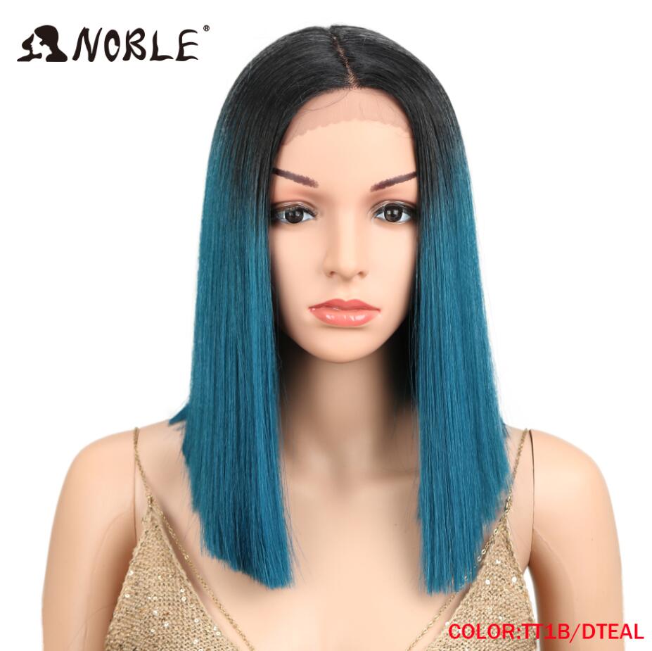 Bob Wig Synthetic Wig Short BOB 14 inches Synthetic Lace Wig Ombre Blonde Cosplay Wigs For Black Women Miracle Wig: TT1B-DTEAL