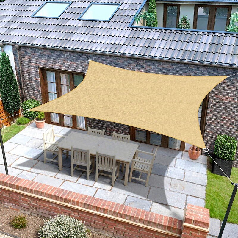 Voile d&#39;ombrage rectangulaire 6.5x10 pouces, auvent de soleil, bloc de protection solaire, pour Patio, abri de voiture, arrière-cour, jardin, sable