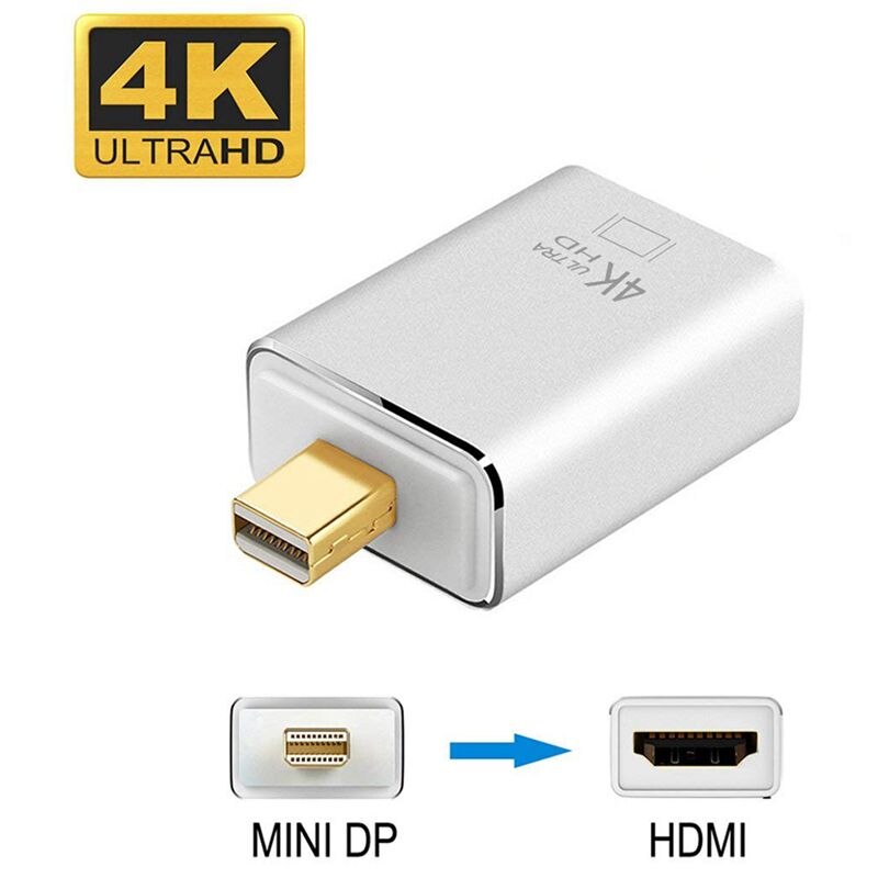 mini displayport (Lyn 2.0)  til hdmi adapter 4k mini dp til hdmi omformer forair, imac, pro, overflate pro 3