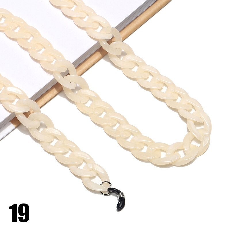 Mode Acryl Candy Kleur Zonnebril Kettingen Glazen Ketting Bandjes Ketting Chunky Lanyards Unisex Hals Brillen Strap: 19