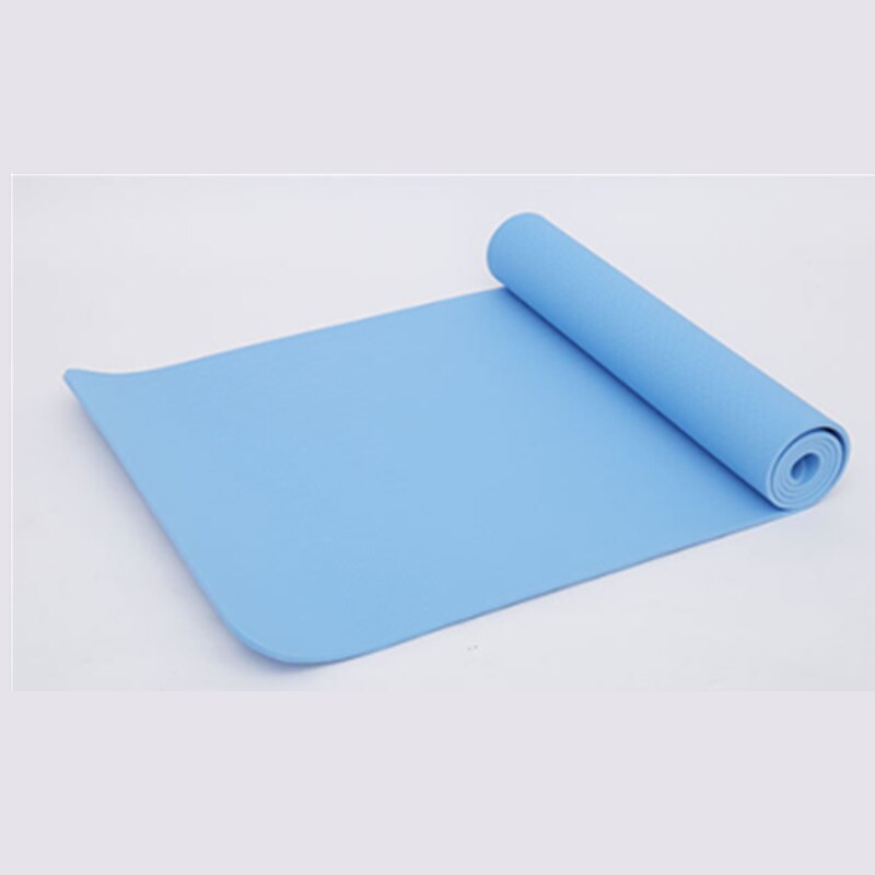 183*61*8Mm Yoga Mat Tpe Pad Voor Fitness Grote Gym Oefening Apparatuur Voor Pilates Trainning Sport accessoires Yoga Mat Tas Paars: Light Blue