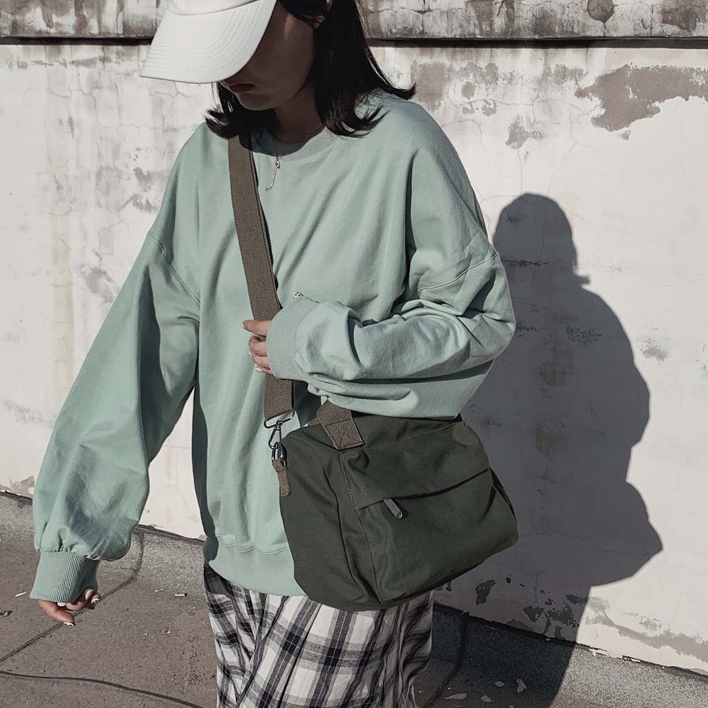 OCARDIAN Vrouwen Tas vrouwen effen draagbare canvas tas eenvoudige schoudertas Casual crossbody tassen voor vrouwen Messenger Bags S19