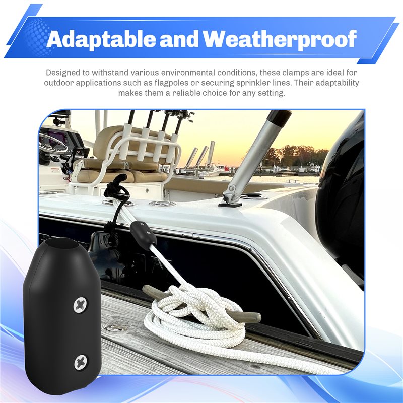 SEWS-4Pcs Rope Clamps, Reusable Rope Clamp 3/8Inch Rope Connector Clamp Suitable For 7-8 Mm Nylon Rope Or Braided Ropes