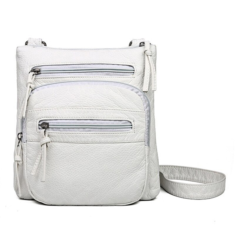 Wit Zwart Telefoon Schoudertas Multi Layer Kleine Casual Tassen Voor Vrouwen Stijlvolle Handtas Eenvoudige Verse Zakken: White
