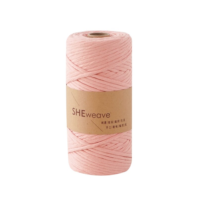 Enkele Streng Macrame Koord, Macrame Touw 3 Mm × 100 M (109yd) kleurrijke Katoenen Koord Voor Macrame Benodigdheden, Muur Opknoping: light pink