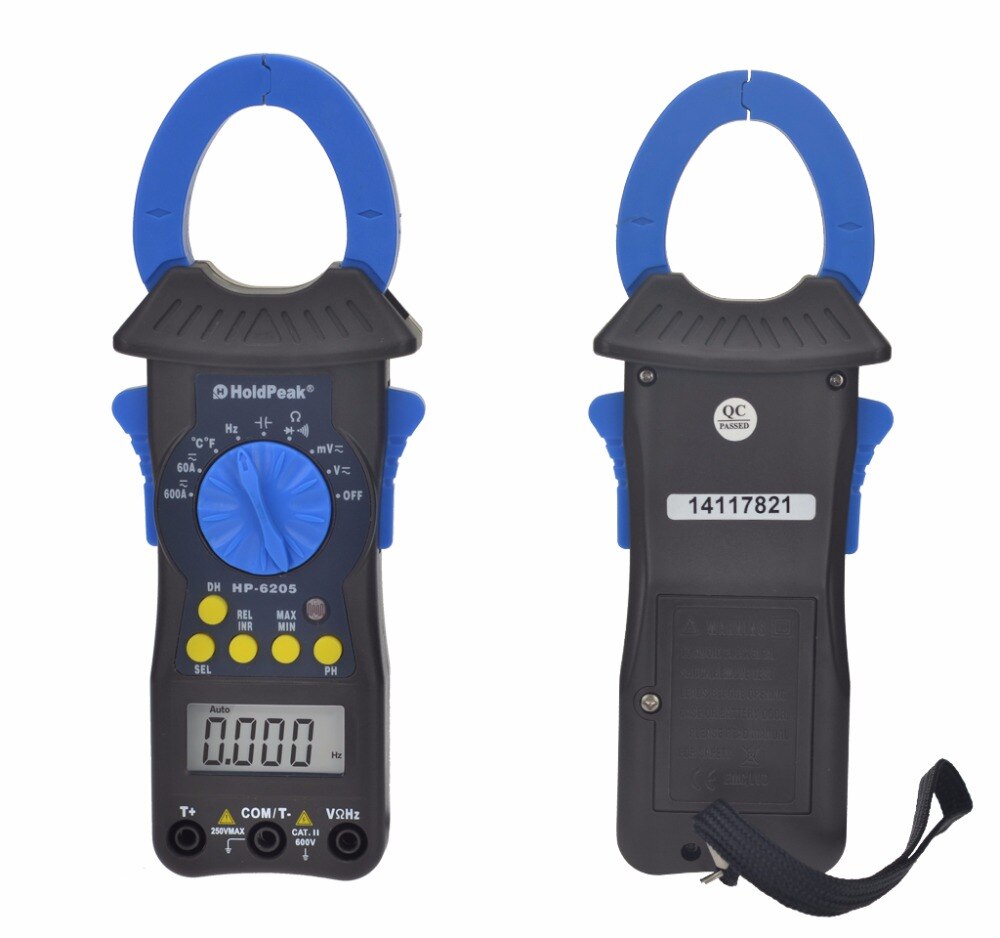 Digital Clamp Meter AC DC Current Voltmeter Ohm 6000 Auto Range Mini Electronic meter,HoldPeak HP-6205
