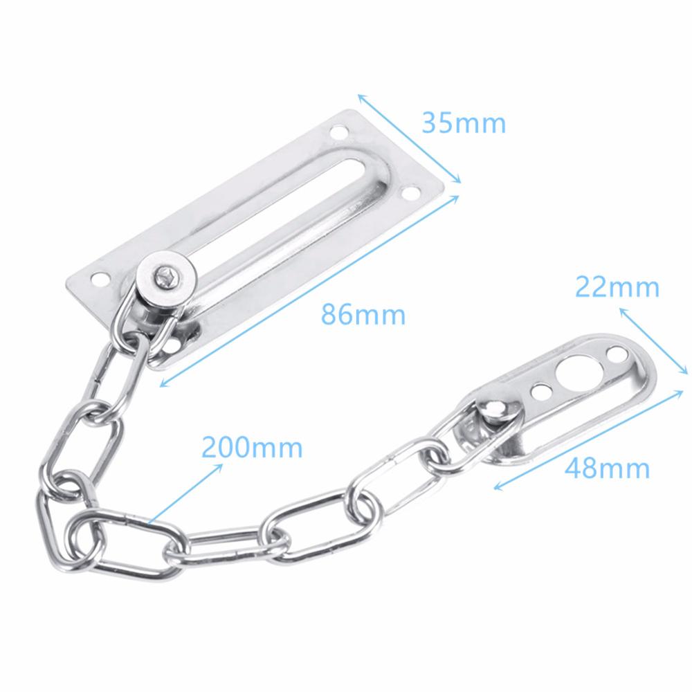 Sliding Door Lock Chrome Door Lock Chain Bolt Safety Chain Hotel Office Security Chain Gate Cabinet Latches Decorative Hardware