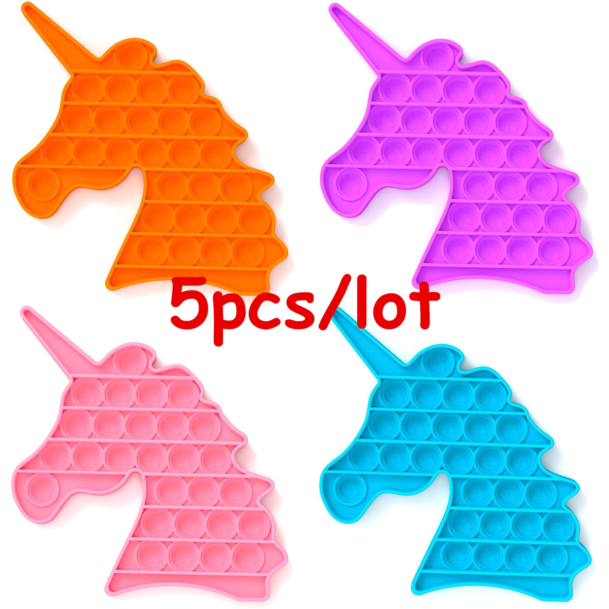 5Pcs/Lot Push Bubble Fidget Sensory Popsit Special Needs Stress Reliever Figet Toys Popit Stress Soft Squeeze Toy: Dujiaoshou 5pcs