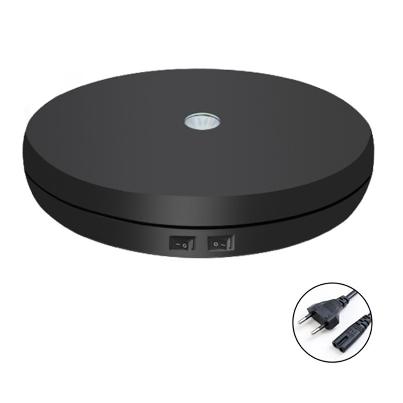 1Set Motorized Turntable Display 360 Degree Electric Rotating Display Turntable for Display Jewelry Watch Digital Product: Black-EU