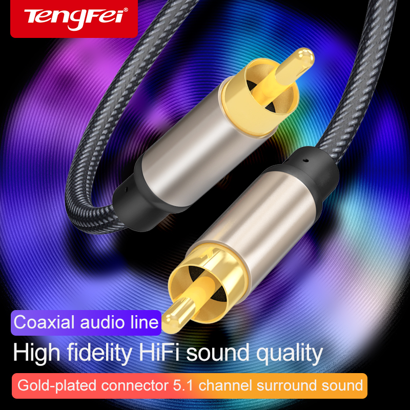 Cable Coaxial HiFi 5,1 SPDIF 1m 1,5m 2m 3m 5m 8m 10m Cable de vídeo para amplificador de TV altavoz barra de sonido