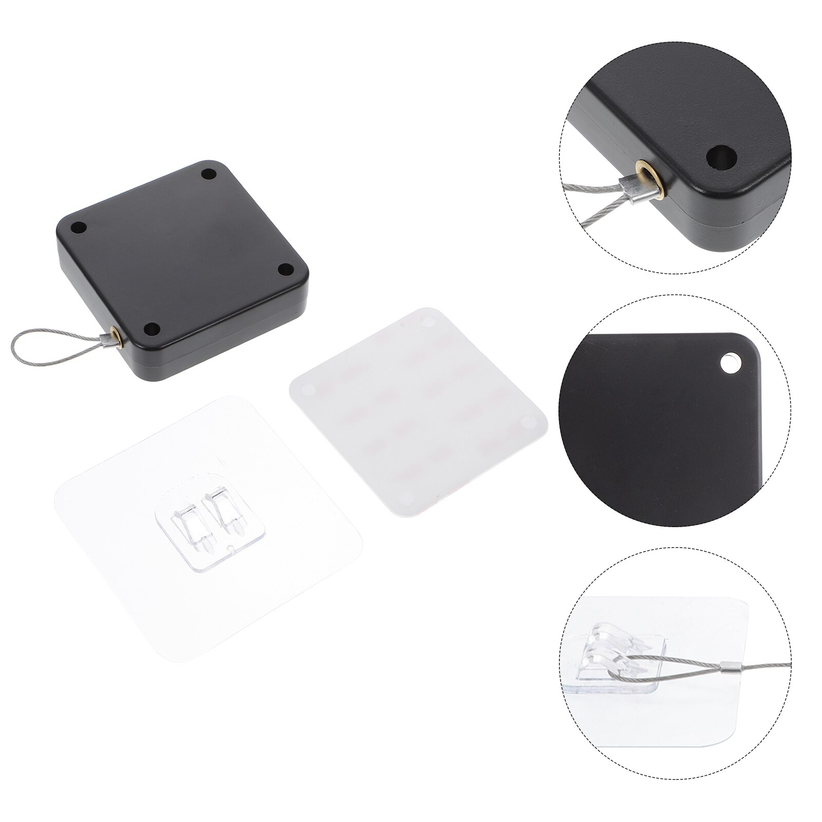 Punch-Free Door Closer Multifunction Residential Sliding Screen Door Closer: Black