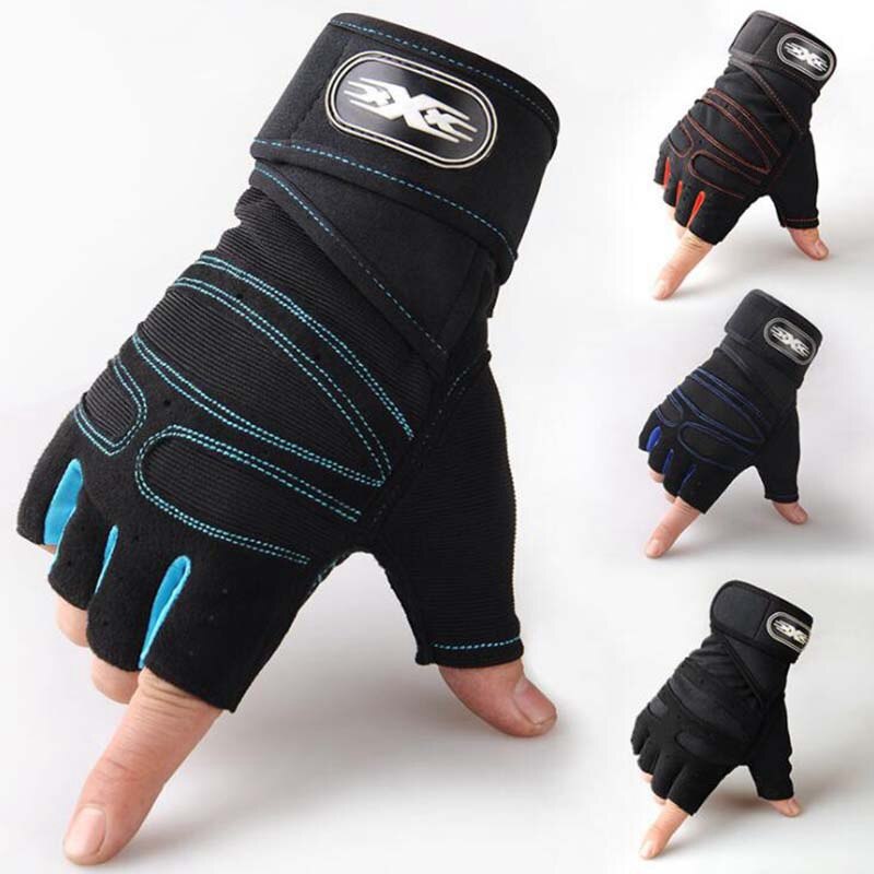 Guantes de ciclismo para hombre, guantes de medio dedo para bicicleta, guantes antideslizantes suaves y transpirables, guantes deportivos para Fitness al aire libre, negros
