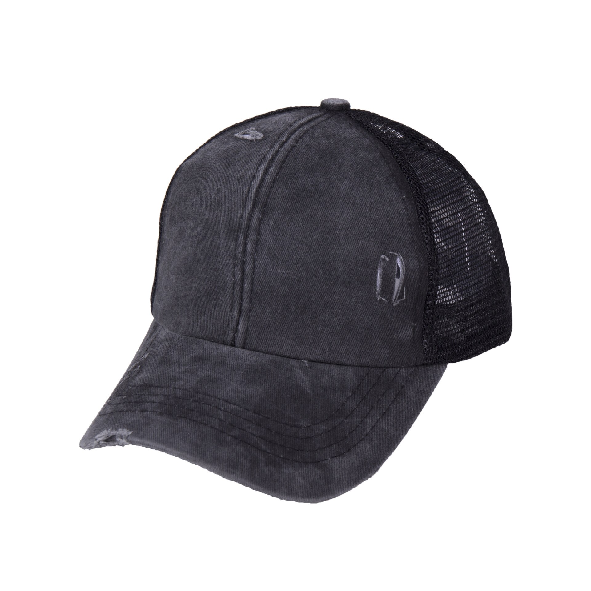 Sommer dame mesh hestehale baseball kasketter snapback kasketter til kvindelig sport hat dame ben casquette gorro: Sort