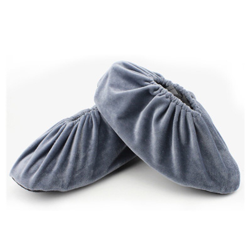 Couvre-chaussures en flanelle, tissu de maison lavable pour adulte, couvre-pieds épais antidérapant résistant à l'usure: 1Pair-G
