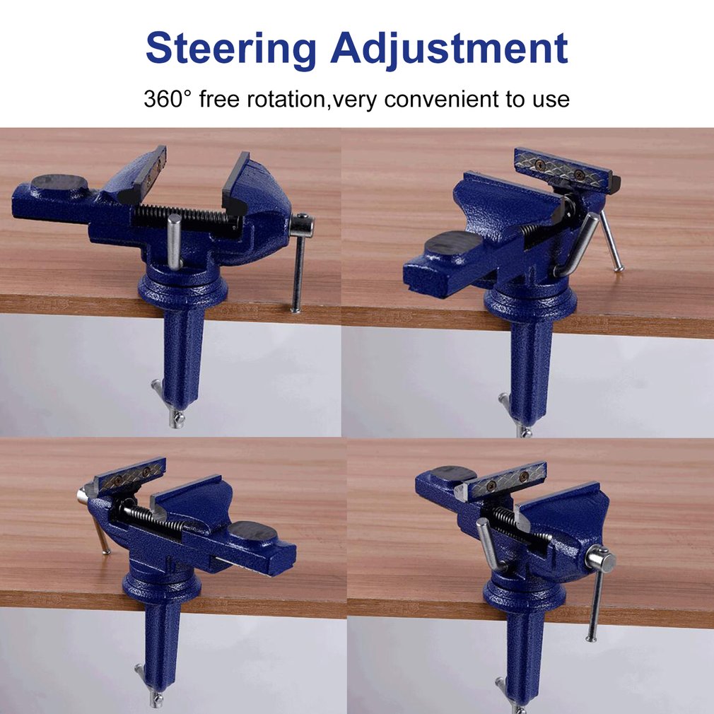 Table étau 60MM construction en acier durable pivot bidirectionnel à la base et à la mâchoire pour bricolage artisanat moule outil de réparation fixe