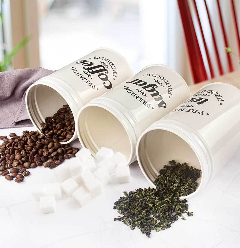 Europese stijl verzegelde blikken thee containers wind snoepdoos masker poeder blikken vochtbestendig met afdichtingsring sotck koffieboon suiker