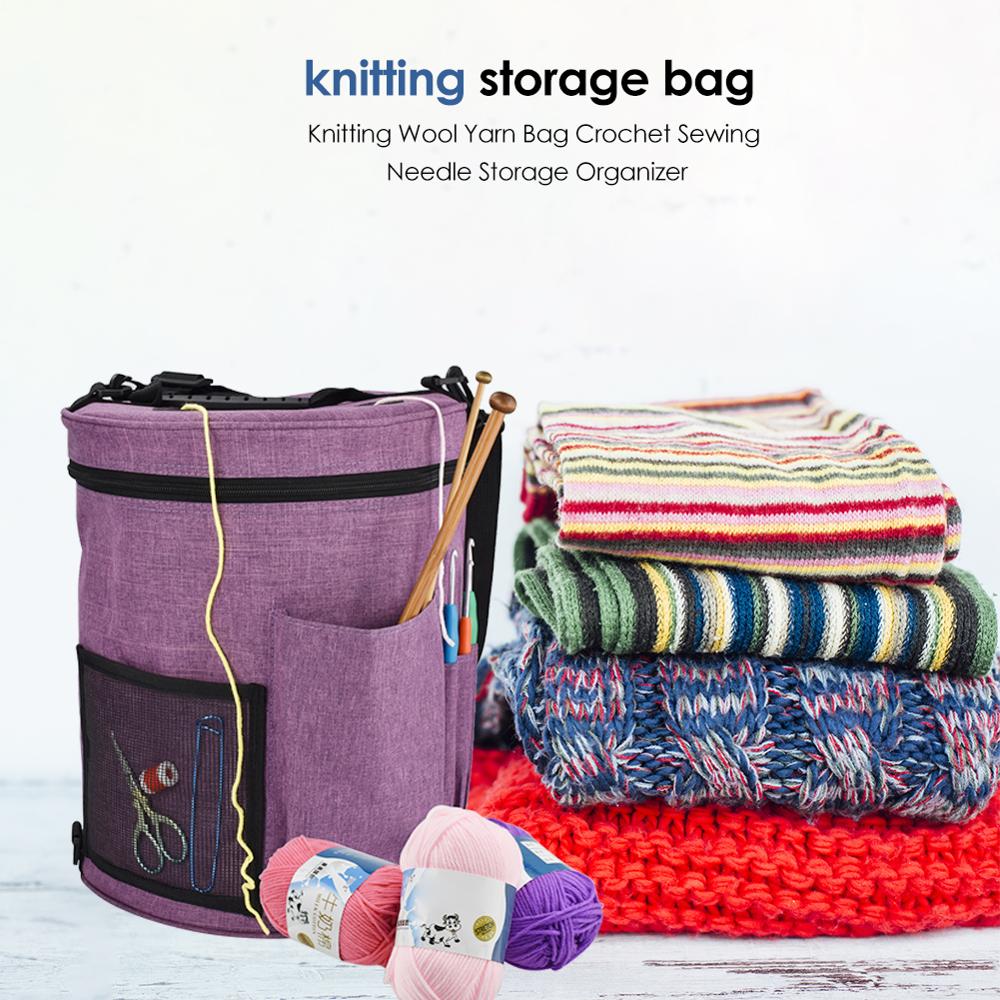 Portable Knitting Organization Thread Yarn Storage Bag Yarn Thread Tote Crochet Hooks Organizer DIY Apparel Travel Yarn Holder