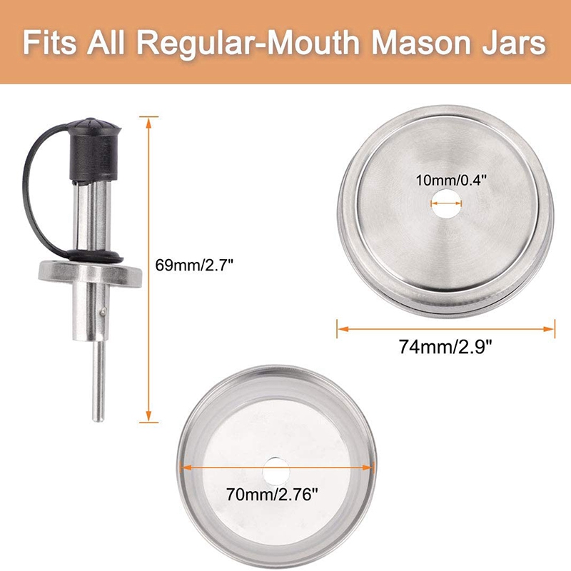 2 Pcs Regelmatige Mond Mason Jar Schenktuit Deksels Met Caps Voor Olijfolie Cocktail Dispenser En Salade Dressing Shaker