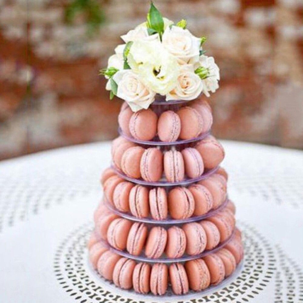 6 Ebenen Macaron Turm Kuchen Stehen Cupcake Makronen Anzeige Gestell Halfter Werkzeuge Hochzeit Dekor für Ostern Weihnachten Geburtstag Party