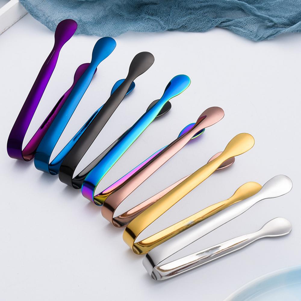 2Pcs Stainless Steel Ice Cube Sugar Tongs for Tea Party Coffee Bar Food Serving