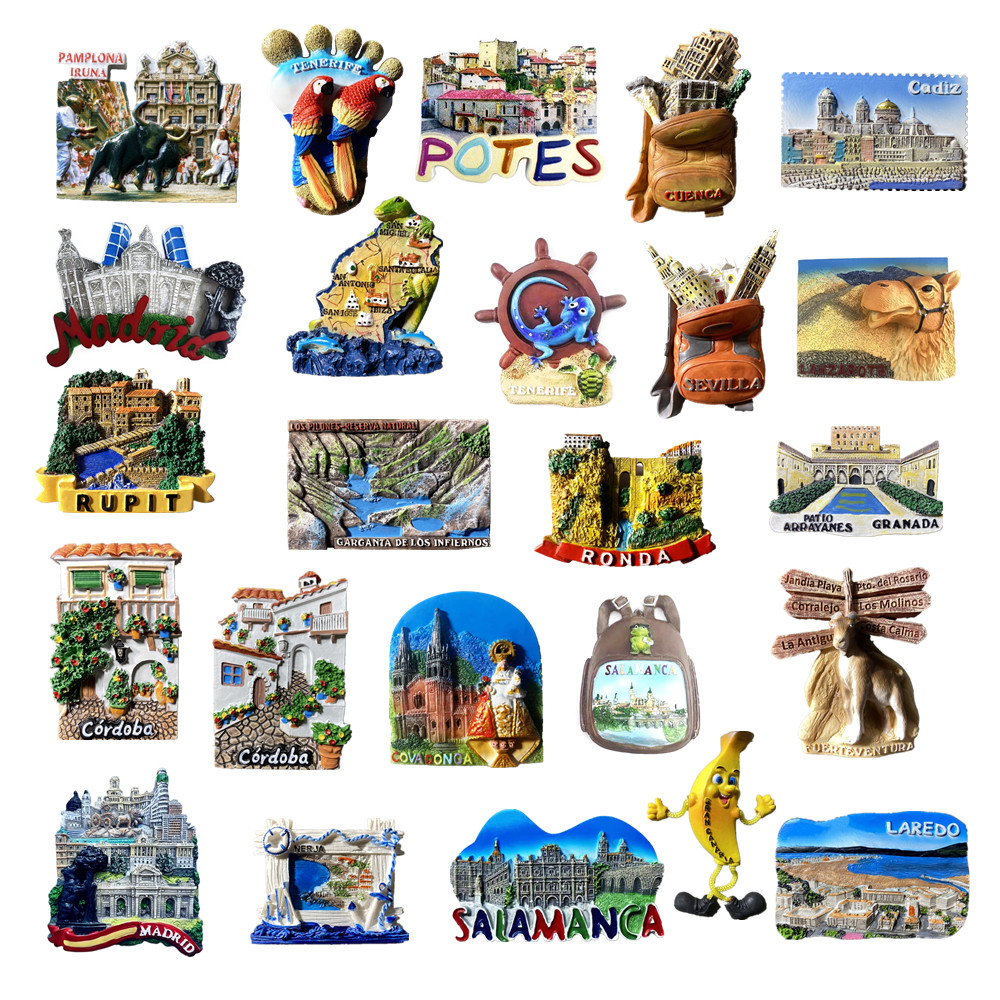 Europe Spain 3D Refrigerator Magnet Tourist Souvenirs Stickers,Home & Kitchen Decoration Fridge Magnet Message Sticker