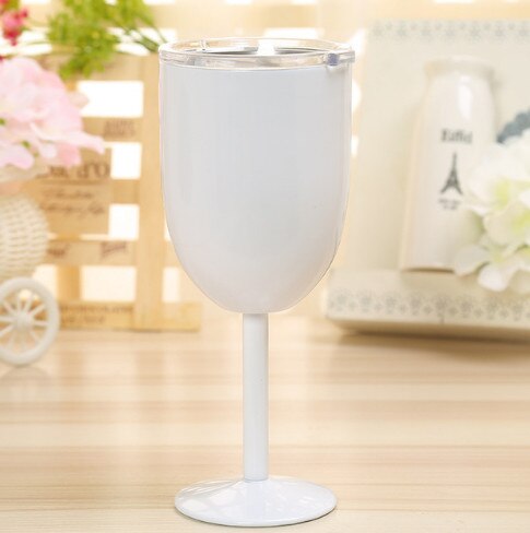 Wowshine Free shippinh Stainless Steel wine glasses 1pc 10oz vacuum double layer cocktail glass wine cooler adorable colors: Blue