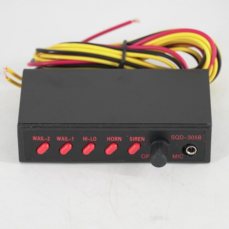 12V Police Siren Speaker 5 Tone Sound Volume Adjustment Vehicle Horn with Mic Loudspeaker Emergency Electronic PA System