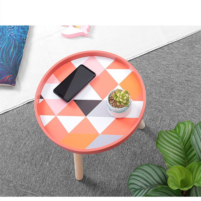 Bank Bijzettafel Kleine Tafel Woonkamer Koffietafel Sofa Meubels Bijzettafel Eenvoudige Salontafel Kleine Ronde Massief Houten lade: TYPE 2
