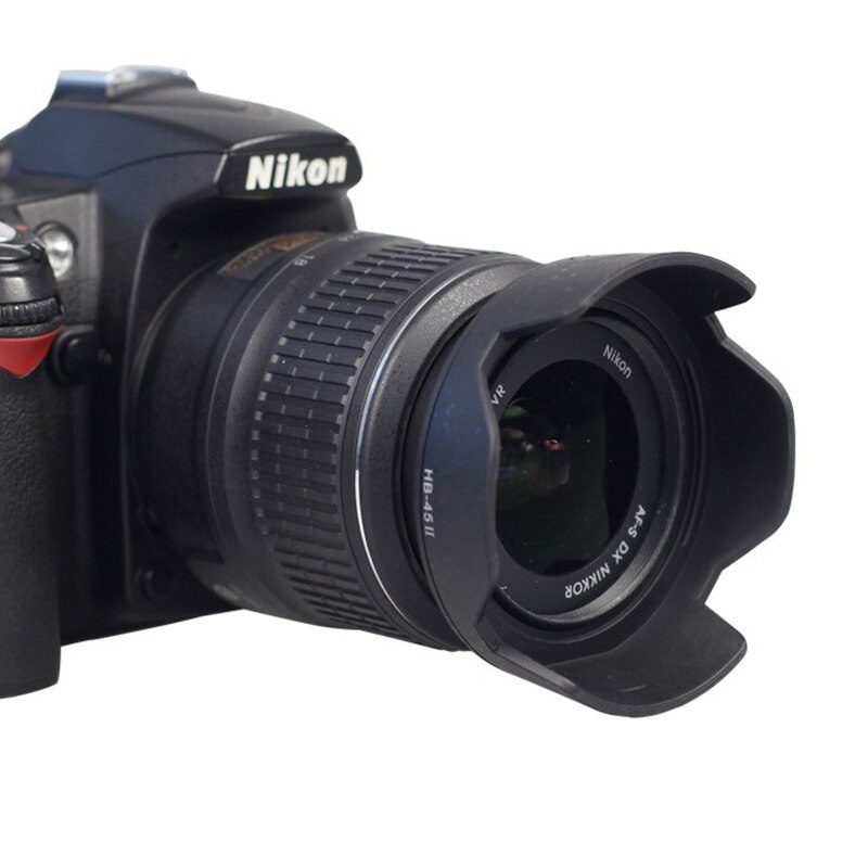 HB-45II 52Mm Zonnekap Hb 45II HB-45 Ii Omkeerbare Camera Lente Protector Voor Nikon D3200 D3100 D5100 D5200 18-55Mm Accessoires