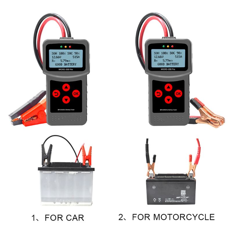 mikro -200 pro bilbatteri tester kapasitet digital bil belastningssystem analysator bil lastebil motorsykkel reparasjon