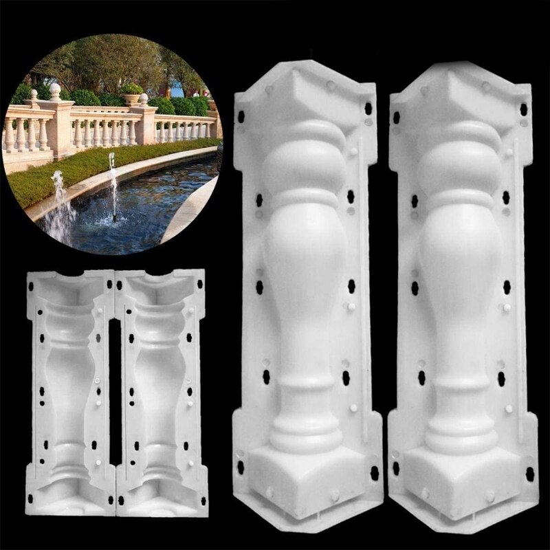 Molde de columna romana para jardín, herramienta de pavimentación de plástico con efecto de piedra para patio, patio, cemento, piscina, hormigón largo