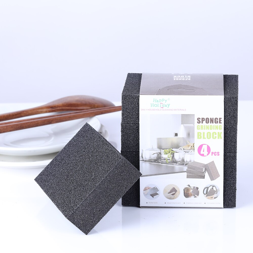 1/4pcs Alumina Diamond Grit+ Sponge High Density Emery Magic Sponge For Cleaning Homeware Kitchen Sponge Removing Rust Rub