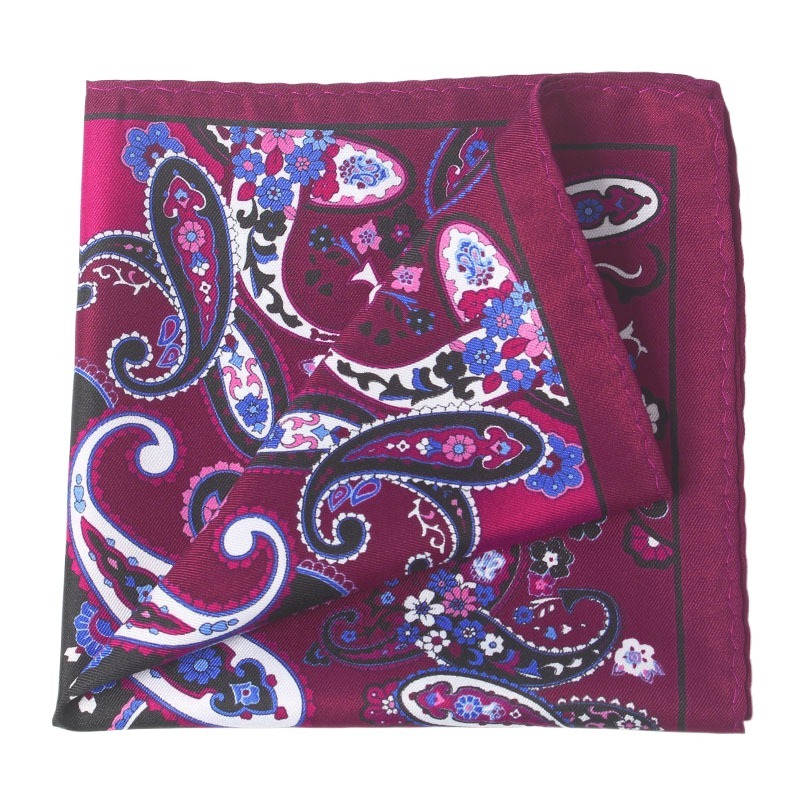 Pañuelo cuadrado de seda de rayón para hombre, pañuelo de Cachemira con estampado de lunares, Floral, a la , clásico, para de boda, 32cm