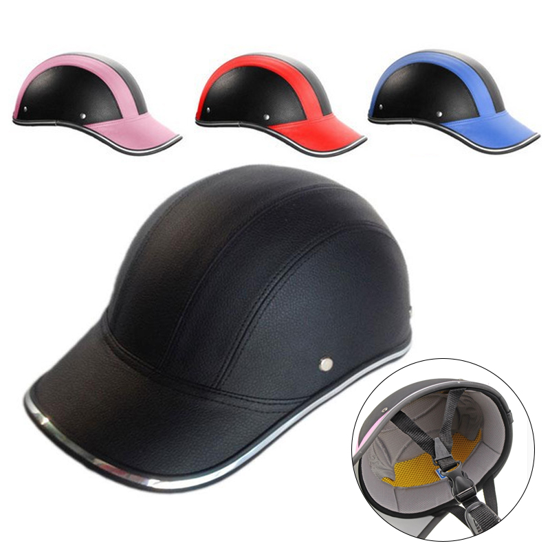 Helm ABS + PU Fietsen Baseball Cap Outdoor Motorfiets Half Open Gezicht Veiligheid
