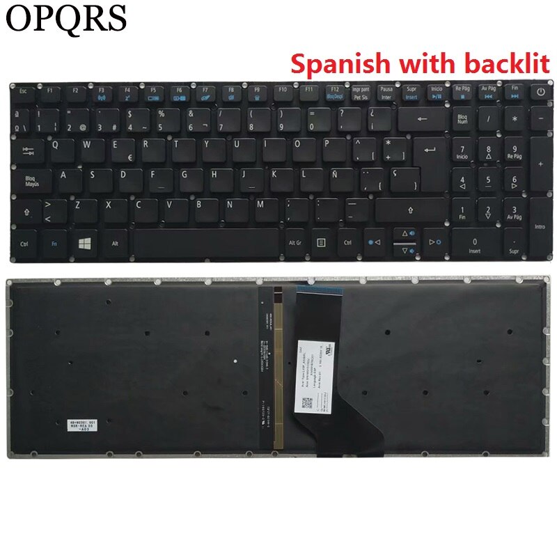 For Acer Aspire E5-575 E5-575G E5-575T E5-575TG E5-774 E5-774G Russian/US/UK/Spanish/Latin/German/Italian laptop keyboard: Coffee