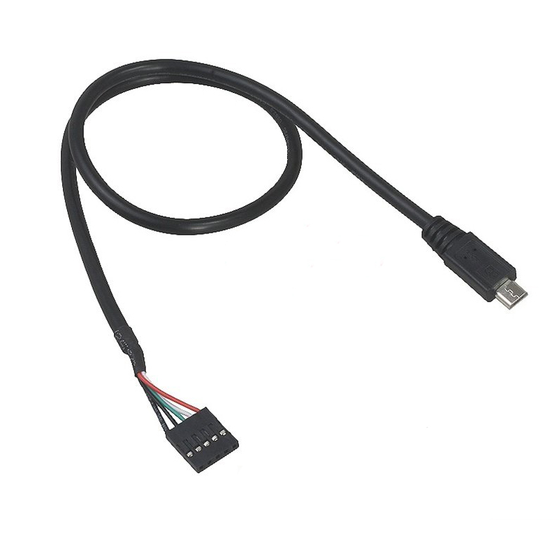 Placa base de ordenador PC 9P a Micro USB a DuPont 2,54mm 5Pin DuPont USB a Micro USB cable de datos papel de aluminio + cable de malla tejida
