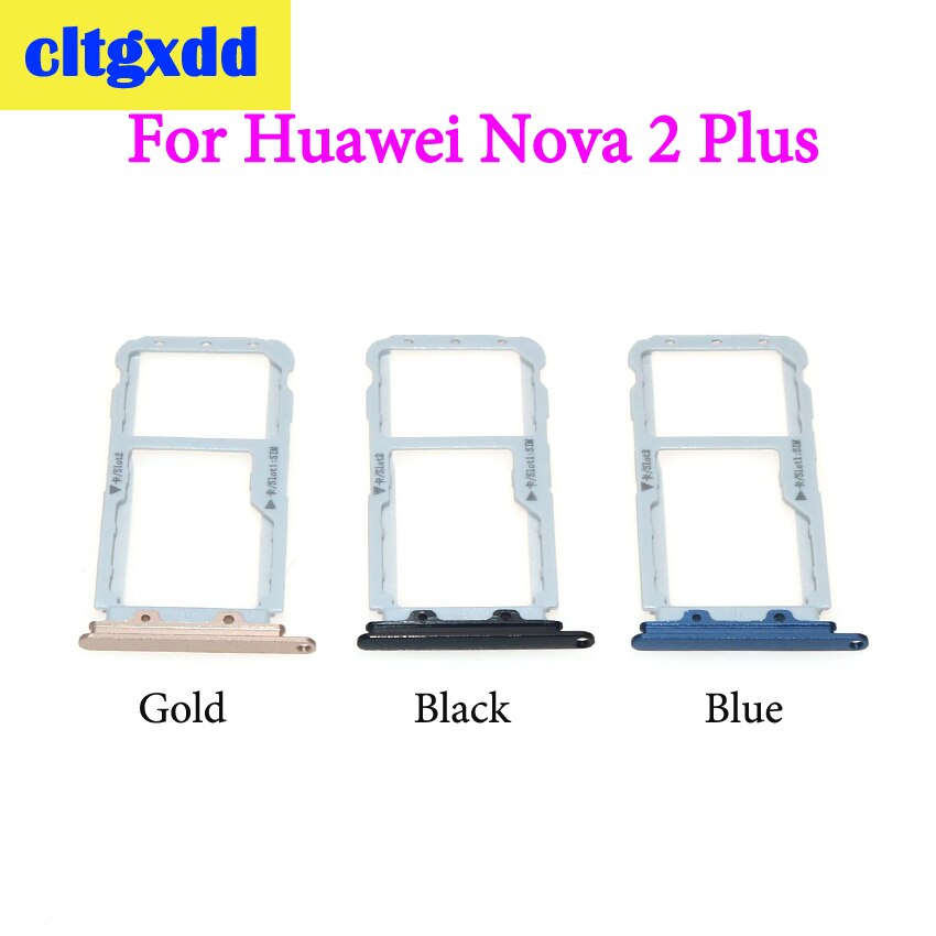 cltgxdd SIM Card Tray Socket Slot Holder Adapters For Huawei Nova 2 Nova 2 Plus Sim Cards Adapters Phone Replacement Spare Parts