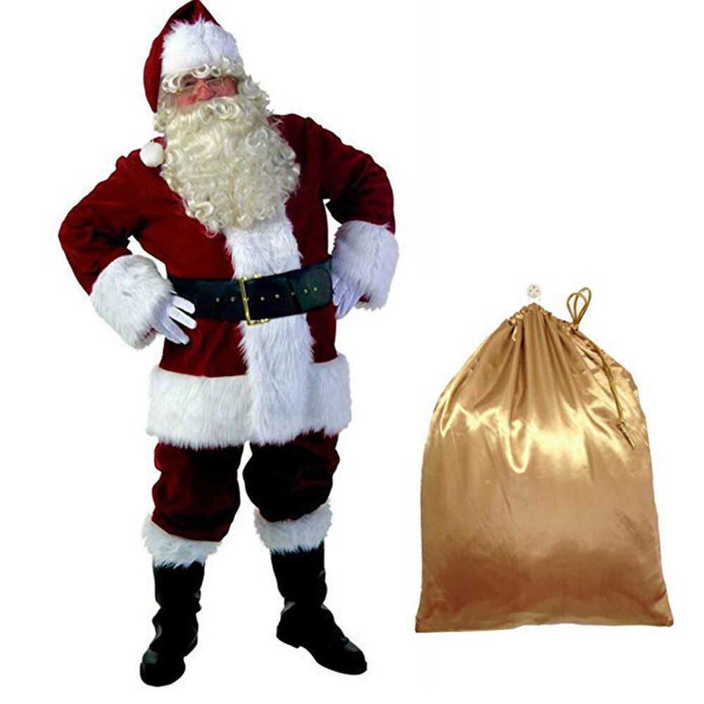 Kerst Kerstman Kostuum Voor Volwassenen Rode Kerst Kostuum Kerstman Kleding Luxe Full Pak 10 stks