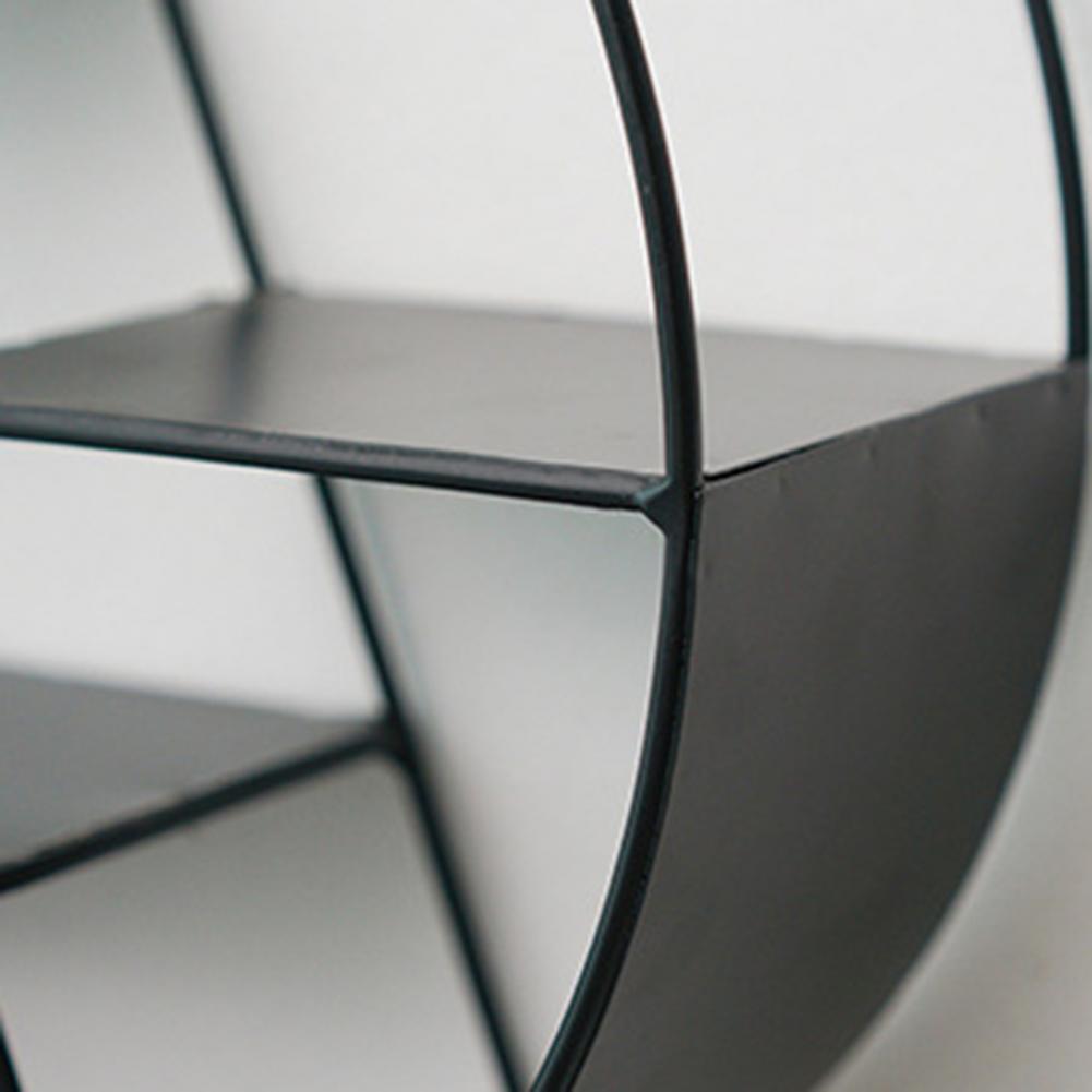 Storage Organizer Floating Geometric Figure Smooth Lines Iron Round Shape Storage Rack Home Decorative Shelves