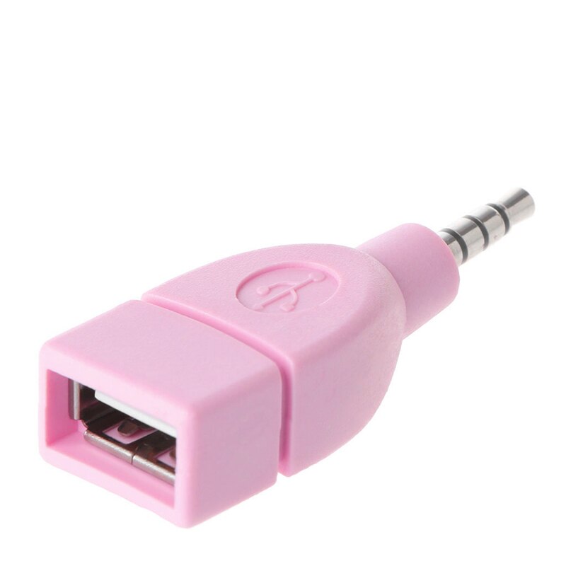 Universal 3.5mm Male Aux Audio Plug Jack To USB 2.0 Female Converter Adapter